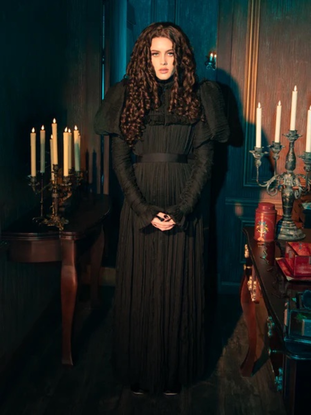 Black Gothic Long Sleeve Mourning Gown